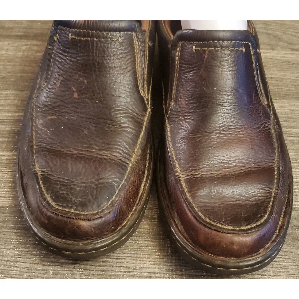 Clarks Slip‎ On Leather Loafers Mens Size 10 Brown
